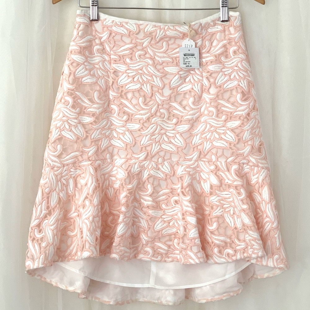Club Monaco Riggins Lace Overlay Flounce Skirt size 8